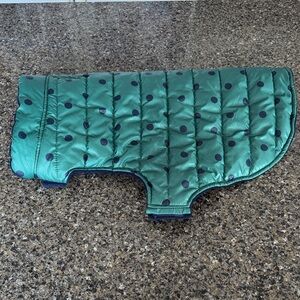 Like NEW Top Paw Green Polka Dot Quilted Dog Coat w/Fleece Lining